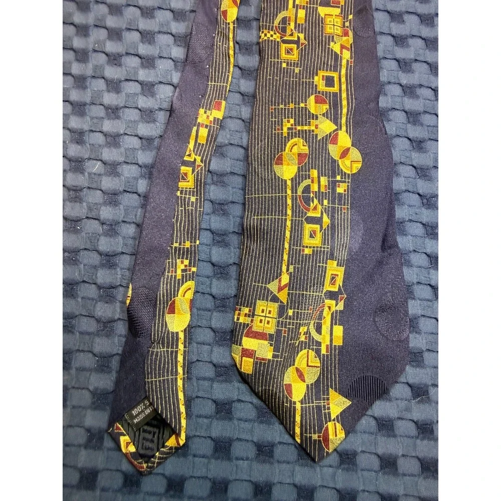 Men's Boxelder Milwaukee Tie, Frank Lloyd Wright 100% Silk, Made in Italy